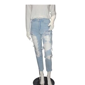 American Eagle Distressed Light Wash Skinny Jeans Size 2